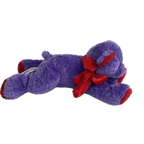 MARY MEYER Vintage 2000 Purple Red Heart Bear Weighted Stuffed Animal Plush - Picture 4 of 10